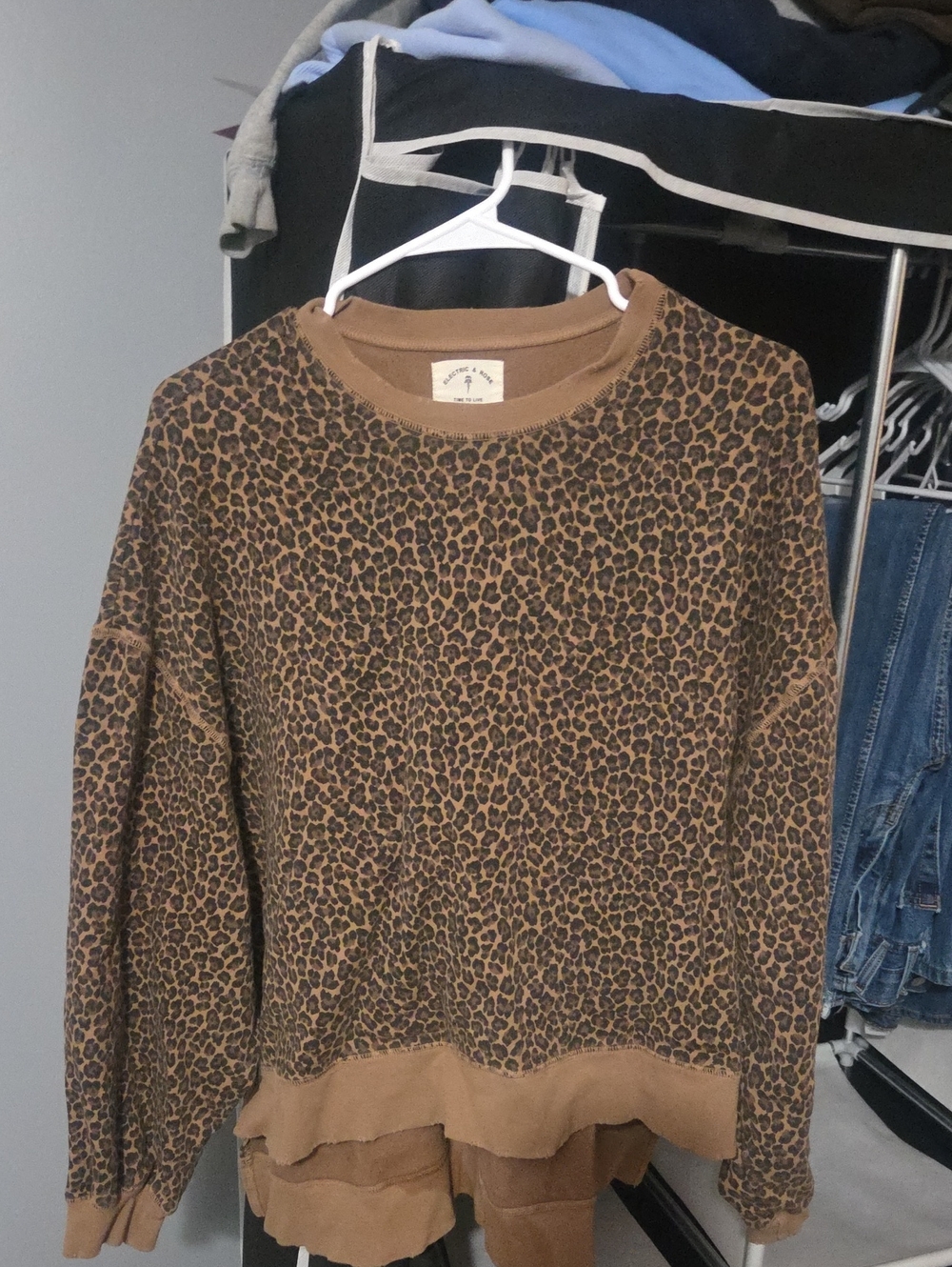 Electric & Rose Brown Leopard Crewneck Sweater